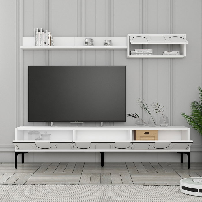 Hanah Home Lyon 2 Mueble de TV Blanco y Negro
